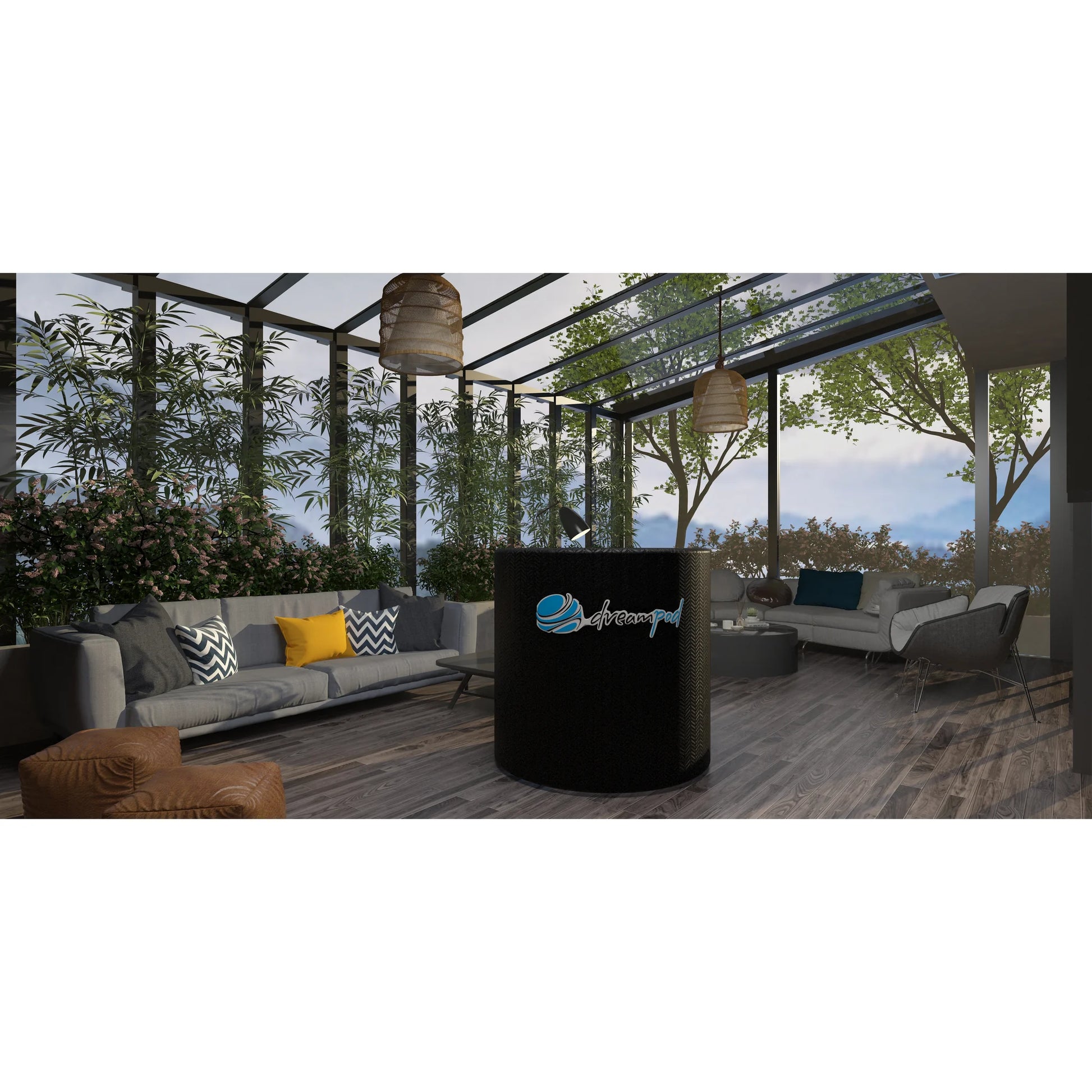 Dreampod Cold Plunge Barrel FLEX — inflatable barrel in recovery room