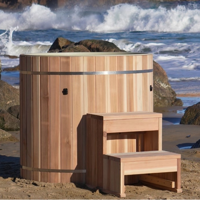 Dynamic Cold Therapy Pacific Cedar Barrel Cold Plunge Tub (304 Stainless Steel Interior)