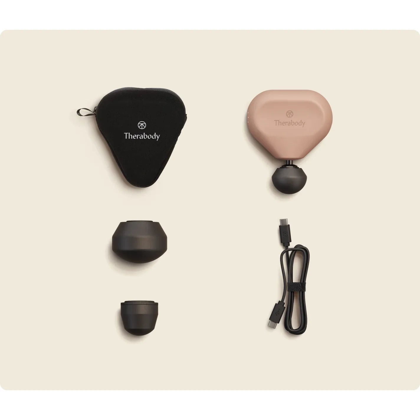 Theragun Mini 3.0 Desert Rose — ultra-compact percussive therapy device by Therabody — product view 5