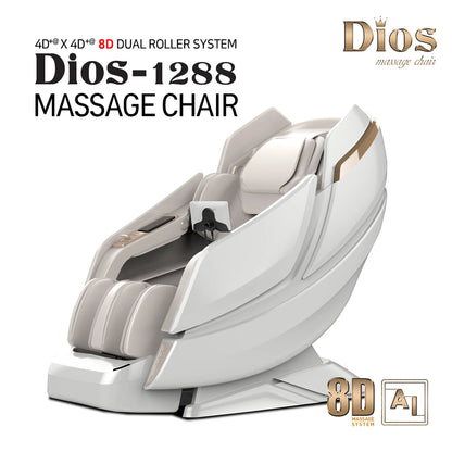 Kahuna DIOS-1288 8D AI Dual Core Massage Chair Zero Gravity SL-Track In white Color