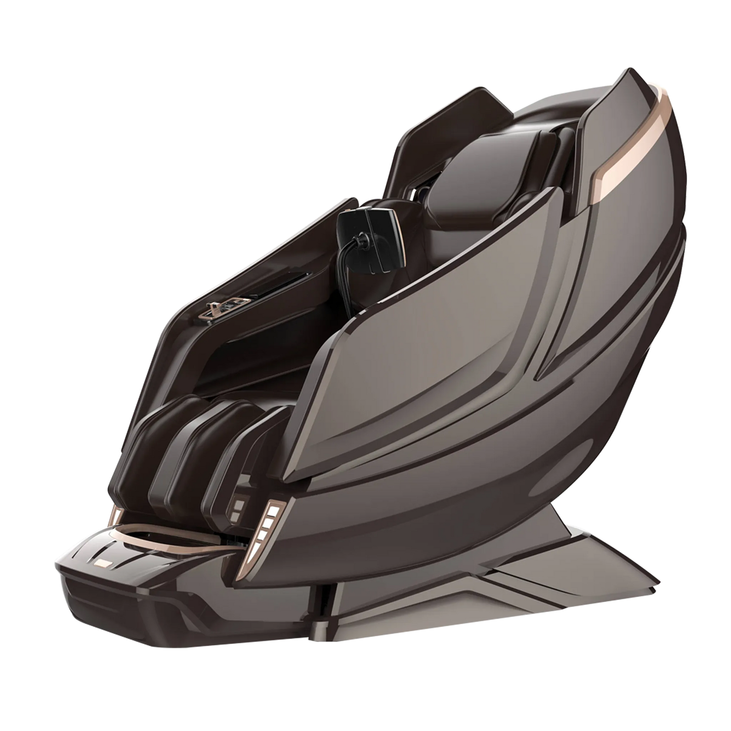 Kahuna DIOS-1288 8D AI Dual Core Massage Chair Zero Gravity SL-Track In brown Color transparent background