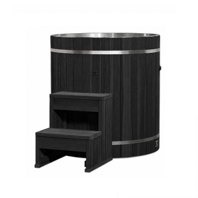 Dynamic Cold Therapy Black Barrel Cold Plunge Tub (304 Stainless Steel Interior)