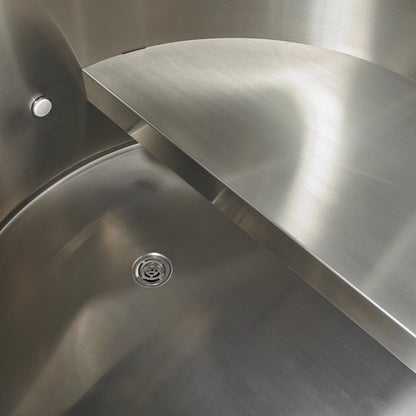 Interior view of the Dynamic Cold Therapy Pacific Cedar Barrel Cold Plunge Tub (304 Stainless Steel Interior) (DCT-B-042-SSPC-34) – cold plunge tub