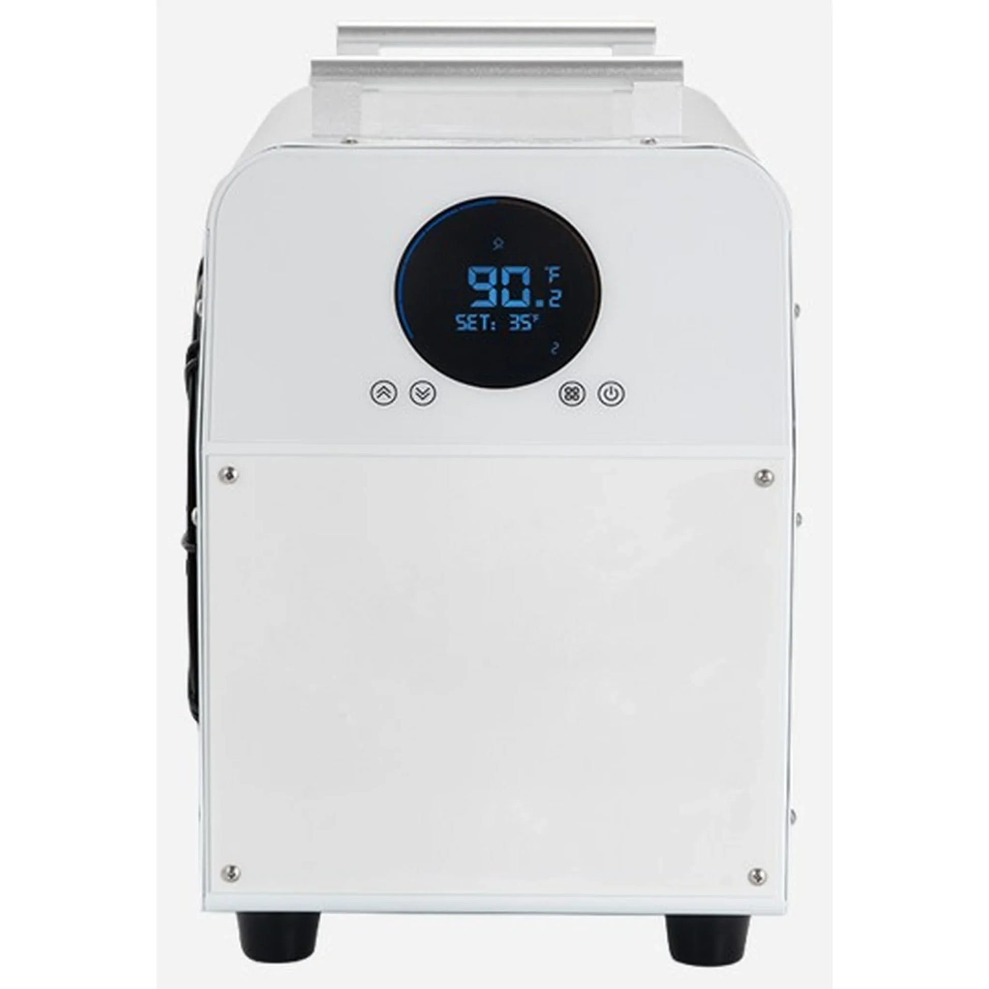 DCT Premier Edition Chiller & Heater with WiFi App — front view, pairs with the Pacific Cedar Barrel