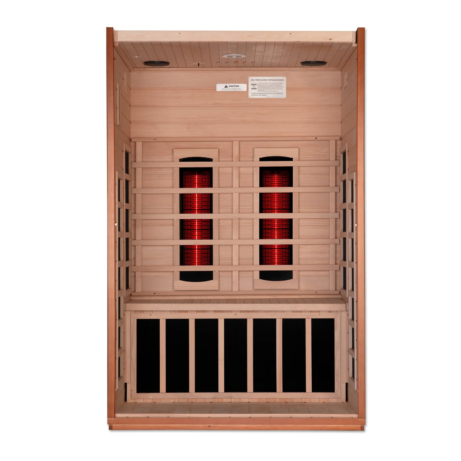 Front view 4 of the Dynamic Cardoba 2-Person Full Spectrum Near Zero EMF FAR Infrared Sauna (DYN-6203-02 FS) – full spectrum infrared sauna