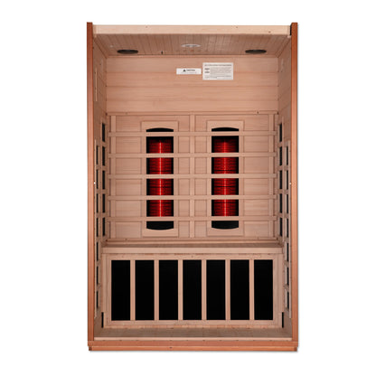 Front view 4 of the Dynamic Cardoba 2-Person Full Spectrum Near Zero EMF FAR Infrared Sauna (DYN-6203-02 FS) – full spectrum infrared sauna