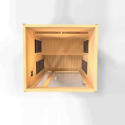 Front view 5 of the Dynamic Cardoba 2-Person Full Spectrum Near Zero EMF FAR Infrared Sauna (DYN-6203-02 FS) – full spectrum infrared sauna