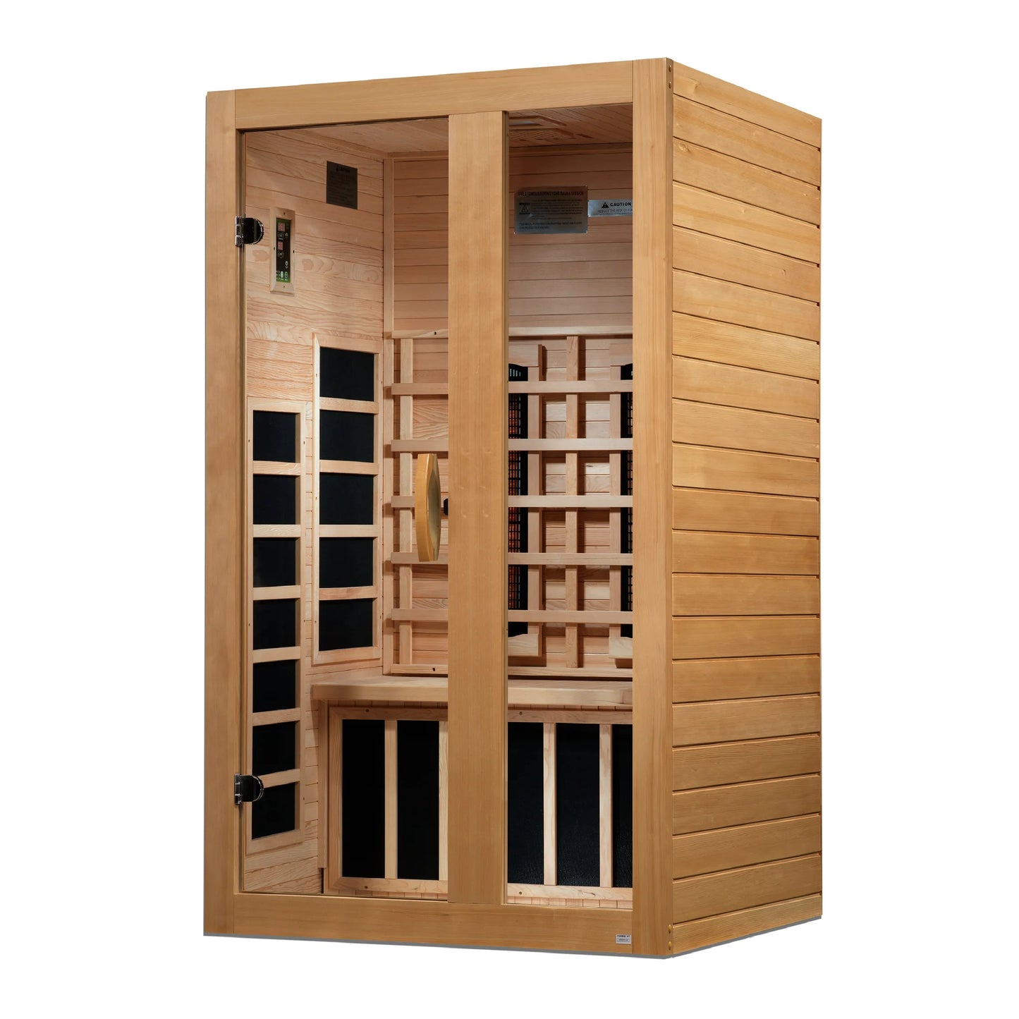 Front view 2 of the Dynamic Serena 2-Person Full Spectrum Near Zero EMF FAR Infrared Sauna (DYN-6229-03 FS) – full spectrum infrared sauna