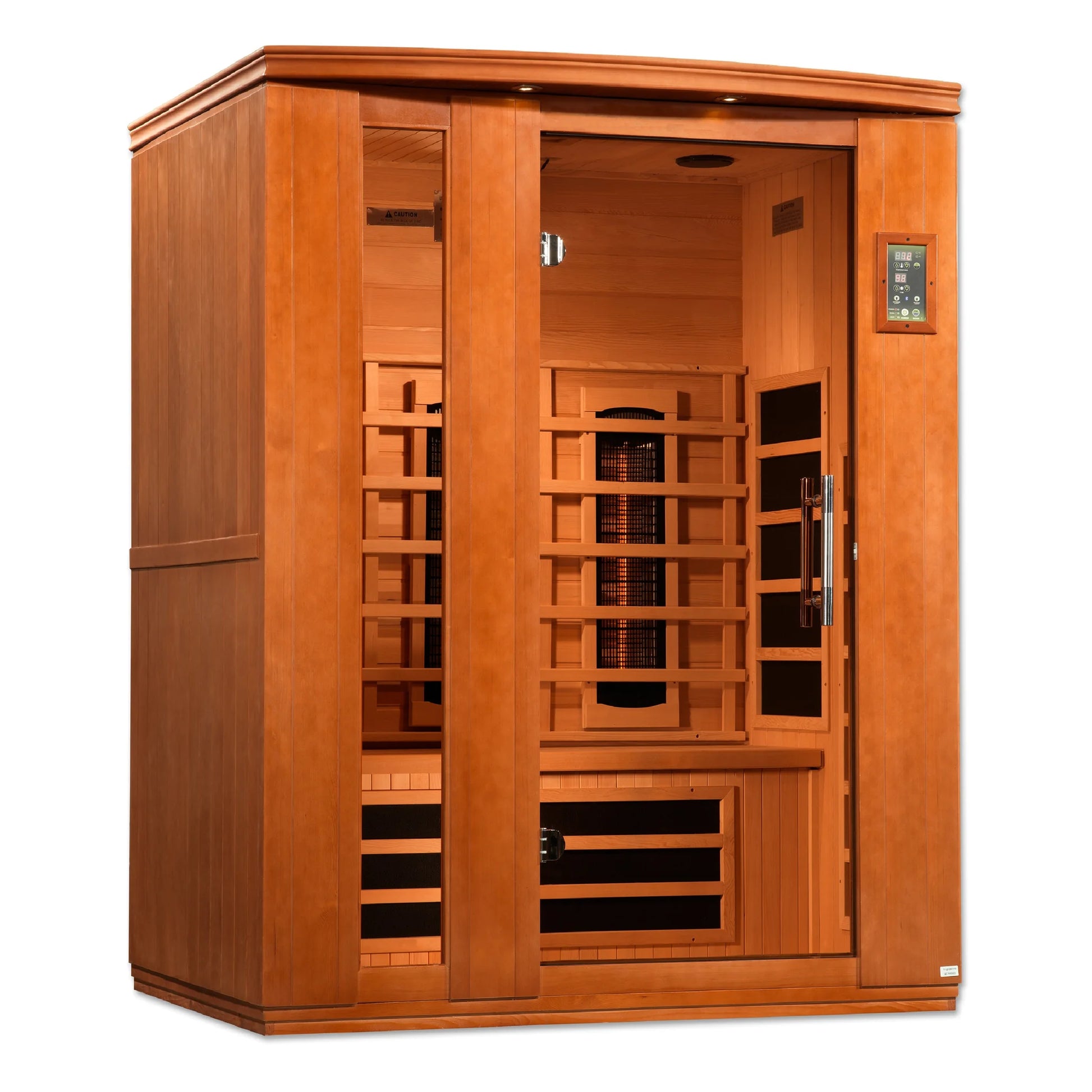 Front view 3 of the Dynamic Lugano 3-Person Full Spectrum Near Zero EMF FAR Infrared Sauna (DYN-6336-03 FS) – full spectrum infrared sauna