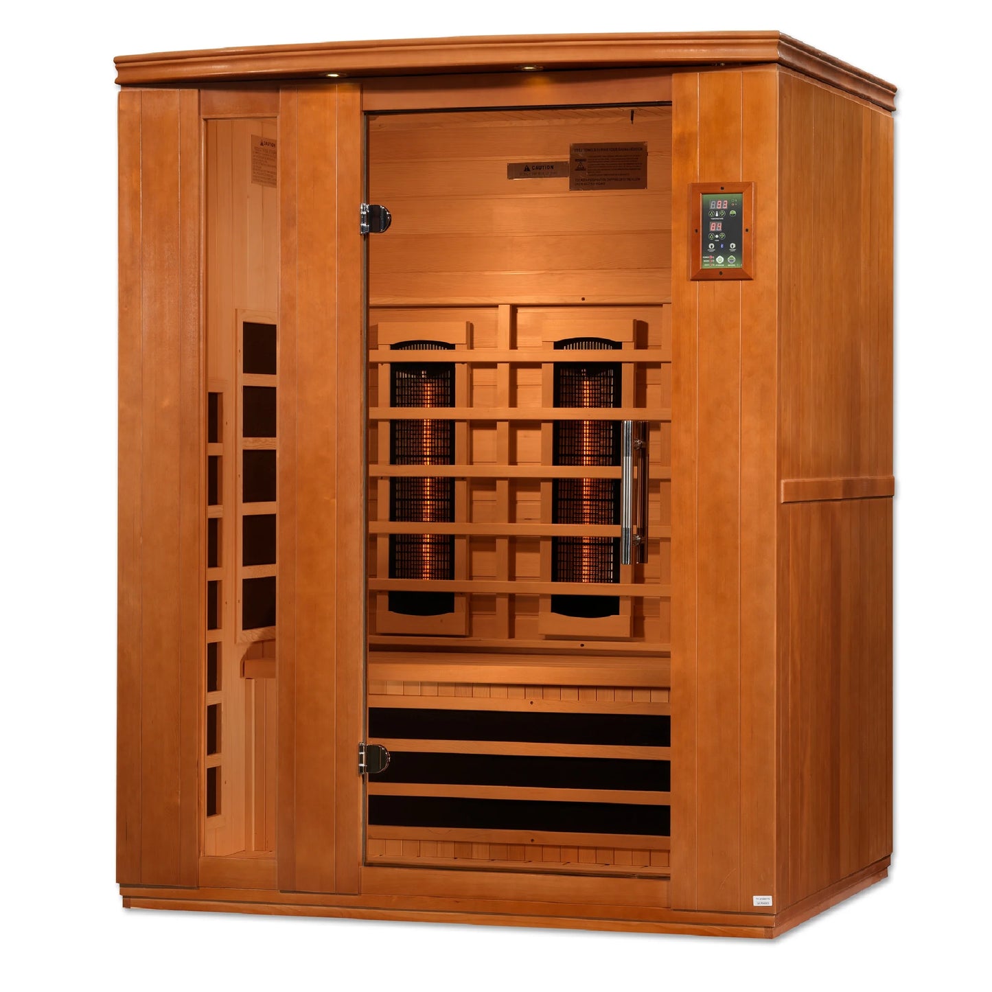 Front view 4 of the Dynamic Lugano 3-Person Full Spectrum Near Zero EMF FAR Infrared Sauna (DYN-6336-03 FS) – full spectrum infrared sauna