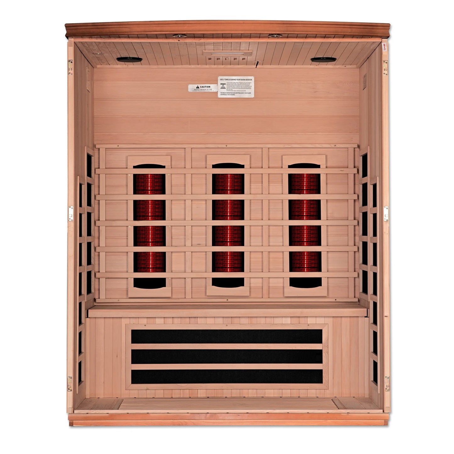 Front view 5 of the Dynamic Lugano 3-Person Full Spectrum Near Zero EMF FAR Infrared Sauna (DYN-6336-03 FS) – full spectrum infrared sauna
