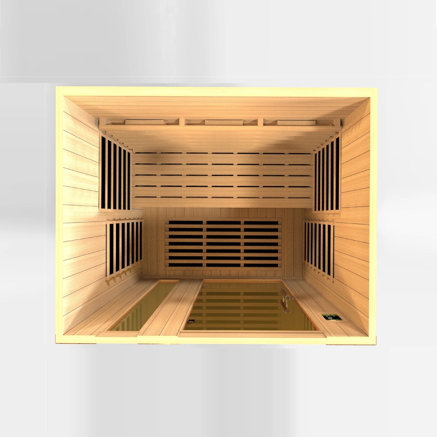 Front view 6 of the Dynamic Lugano 3-Person Full Spectrum Near Zero EMF FAR Infrared Sauna (DYN-6336-03 FS) – full spectrum infrared sauna
