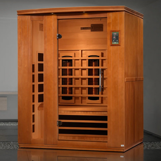 Dynamic Lugano 3-Person Full Spectrum Near Zero EMF Infrared Sauna | Canadian Hemlock