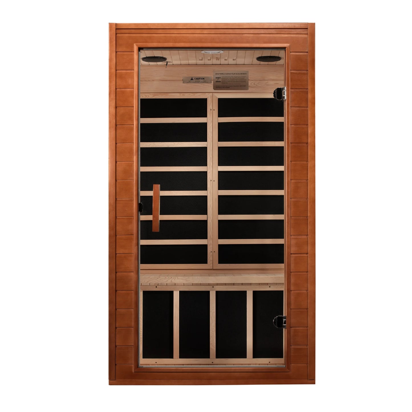Front view 2 of the Dynamic Avila 1-2-Person Low EMF FAR Infrared Sauna (DYN-6103-01) – low EMF infrared sauna