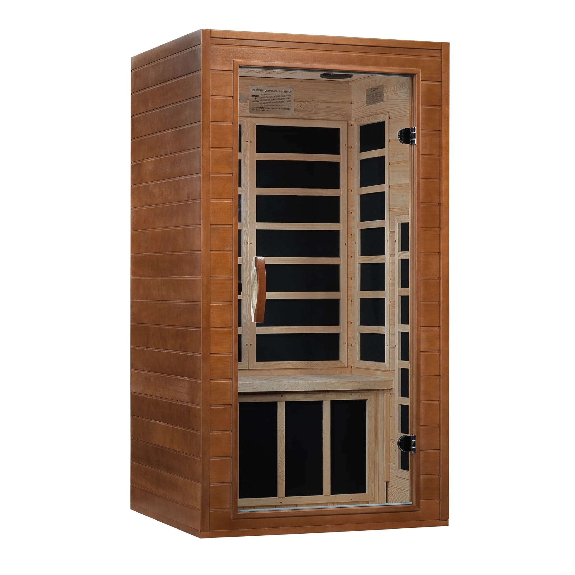 Front view 4 of the Dynamic Avila 1-2-Person Low EMF FAR Infrared Sauna (DYN-6103-01) – low EMF infrared sauna