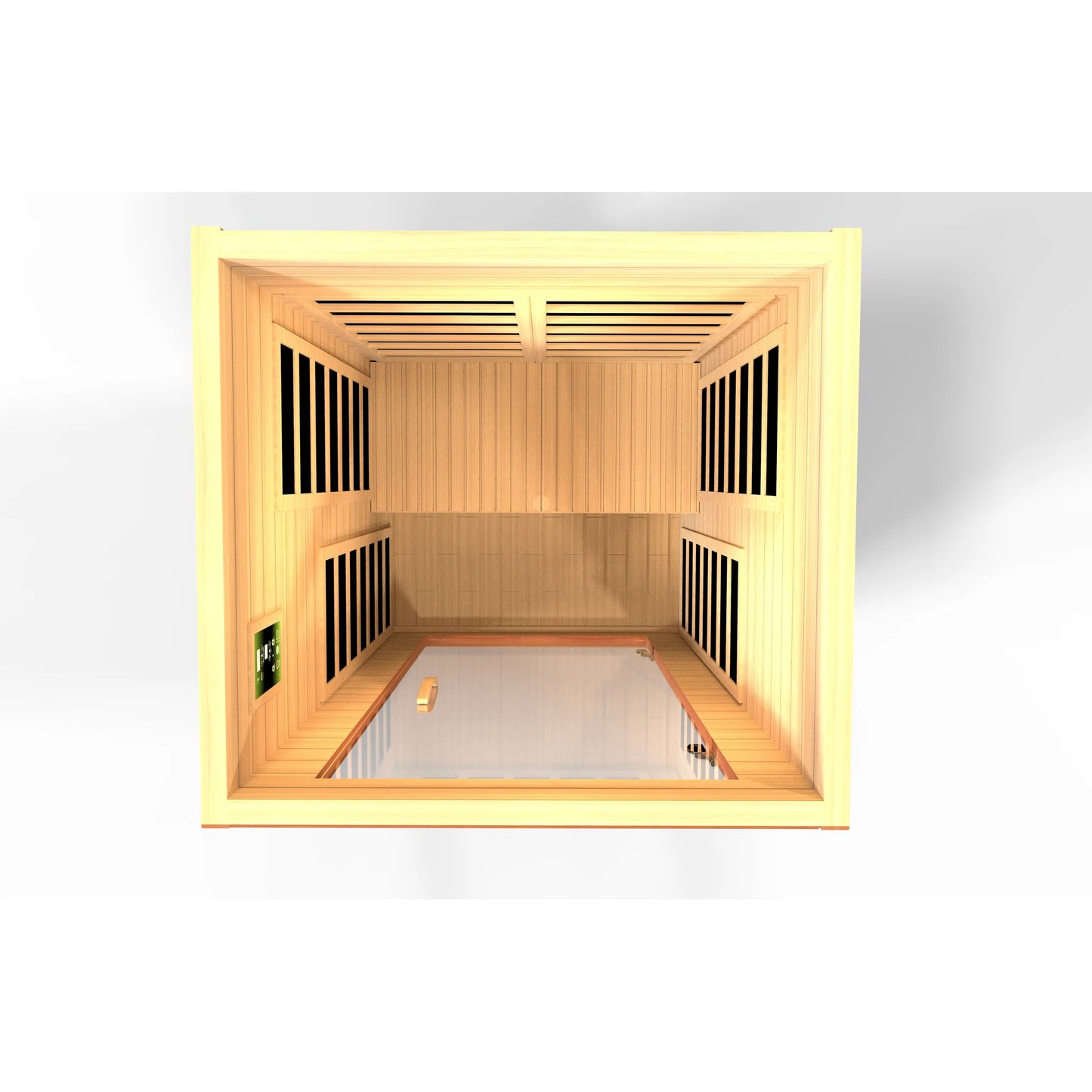 Front view of the Dynamic Avila 1-2-Person Low EMF FAR Infrared Sauna (DYN-6103-01) – low EMF infrared sauna