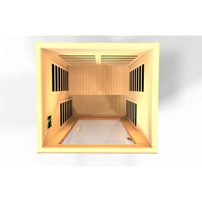 Front view of the Dynamic Avila 1-2-Person Low EMF FAR Infrared Sauna (DYN-6103-01) – low EMF infrared sauna