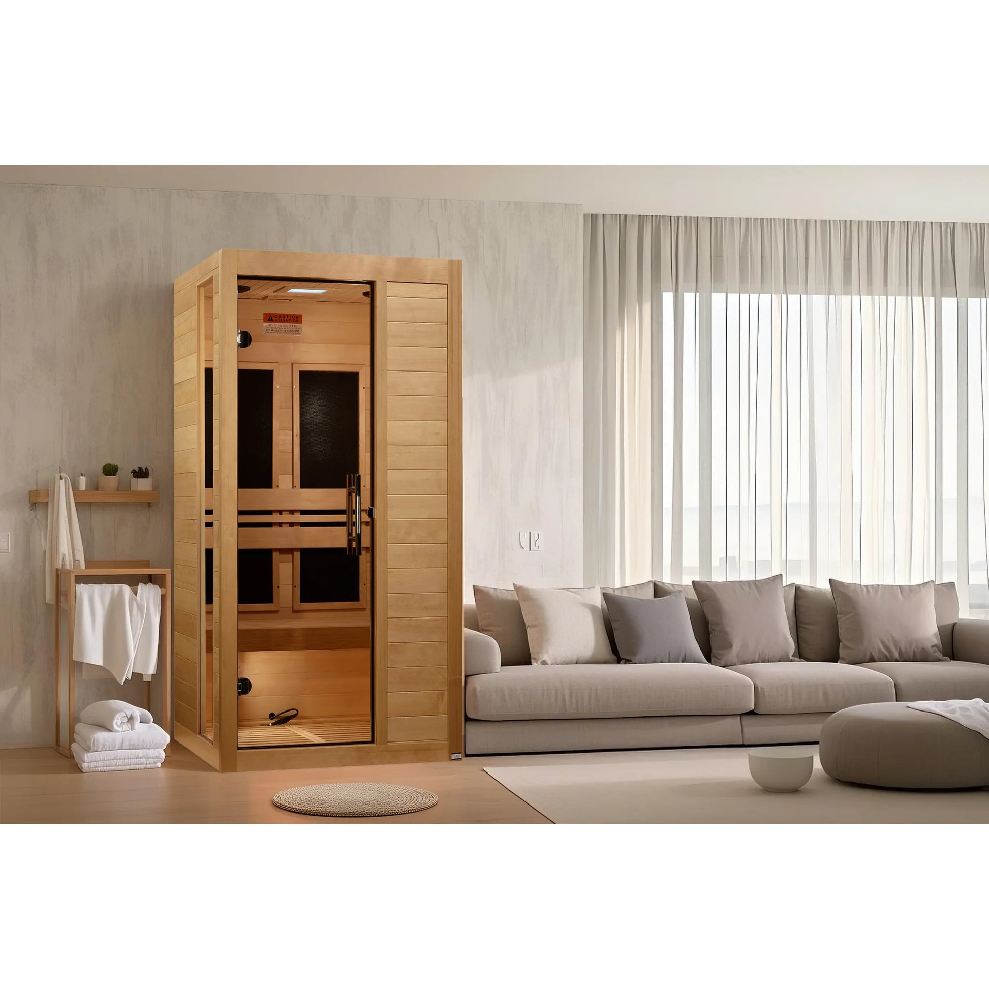 Front view 3 of the Dynamic Veneto 1-2-Person Low EMF FAR Infrared Sauna (DYN-6115-05) – low EMF infrared sauna