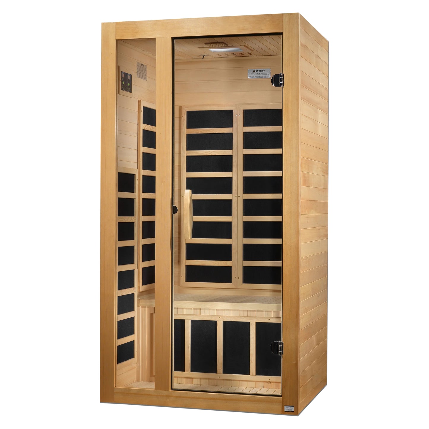 Exterior view of the Dynamic Gracia 1-2-Person Low EMF FAR Infrared Sauna (DYN-6119-01) – low EMF infrared sauna