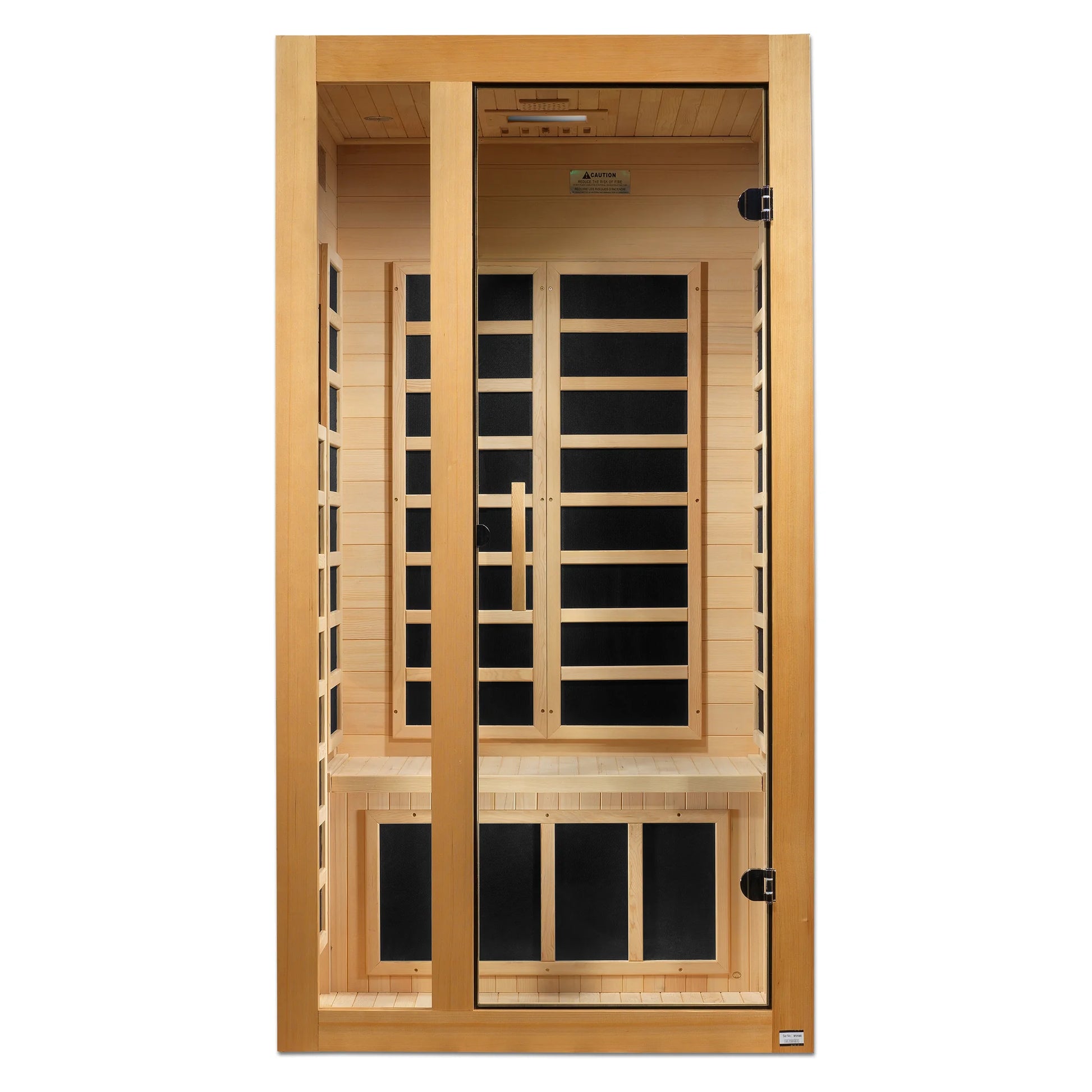 Exterior view of the Dynamic Gracia 1-2-Person Low EMF FAR Infrared Sauna (DYN-6119-01) – low EMF infrared sauna