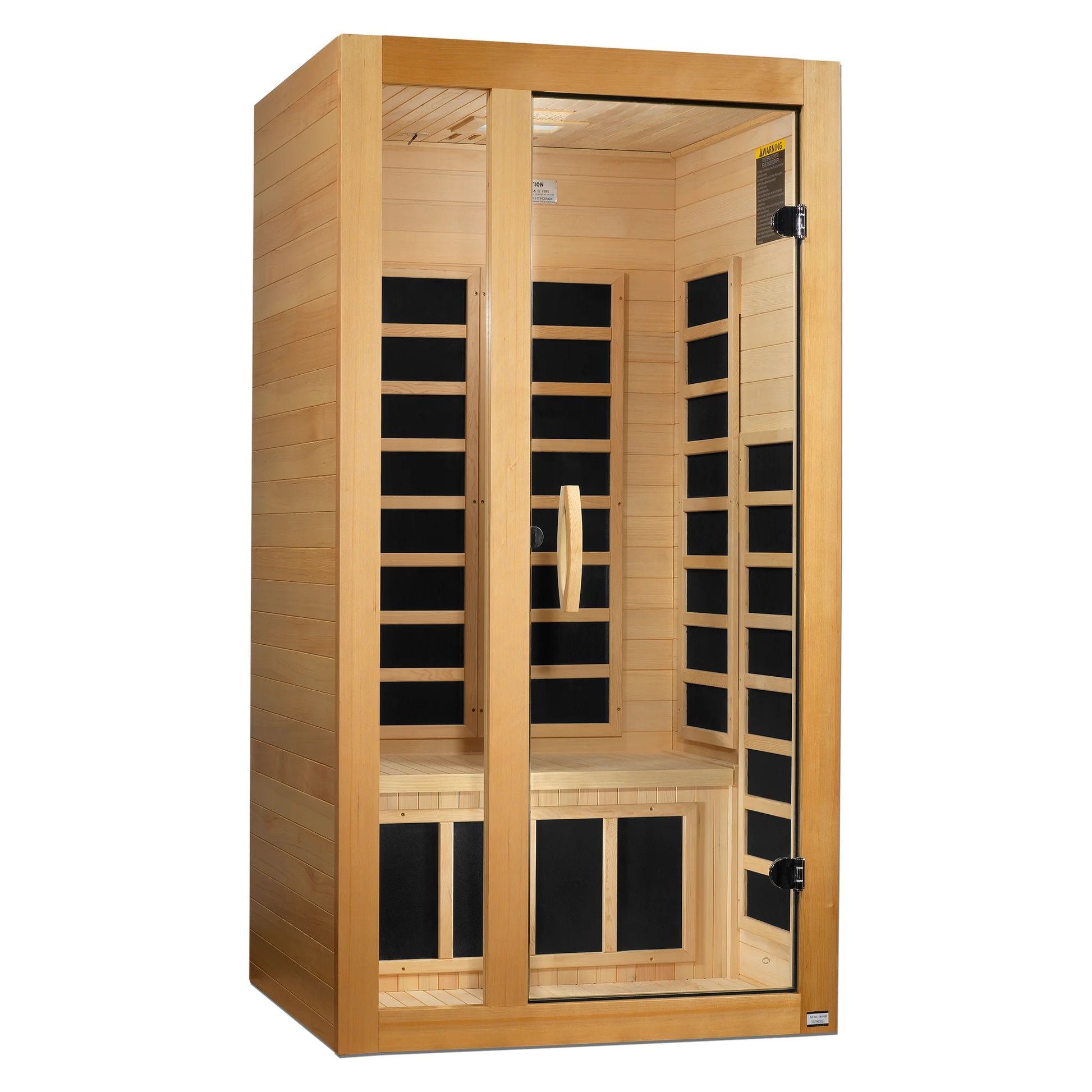 Exterior view of the Dynamic Gracia 1-2-Person Low EMF FAR Infrared Sauna (DYN-6119-01) – low EMF infrared sauna