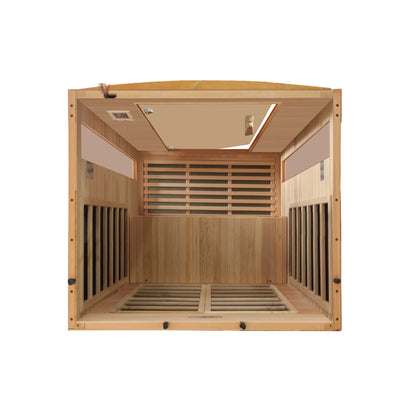 Front view 2 of the Dynamic Versailles 2-Person Low EMF FAR Infrared Sauna (DYN-6202-03) – low EMF infrared sauna