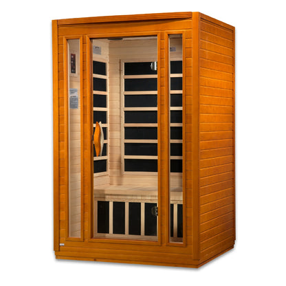 Front view 2 of the Dynamic San Marino 2-Person Low EMF FAR Infrared Sauna (DYN-6206-01) – low EMF infrared sauna
