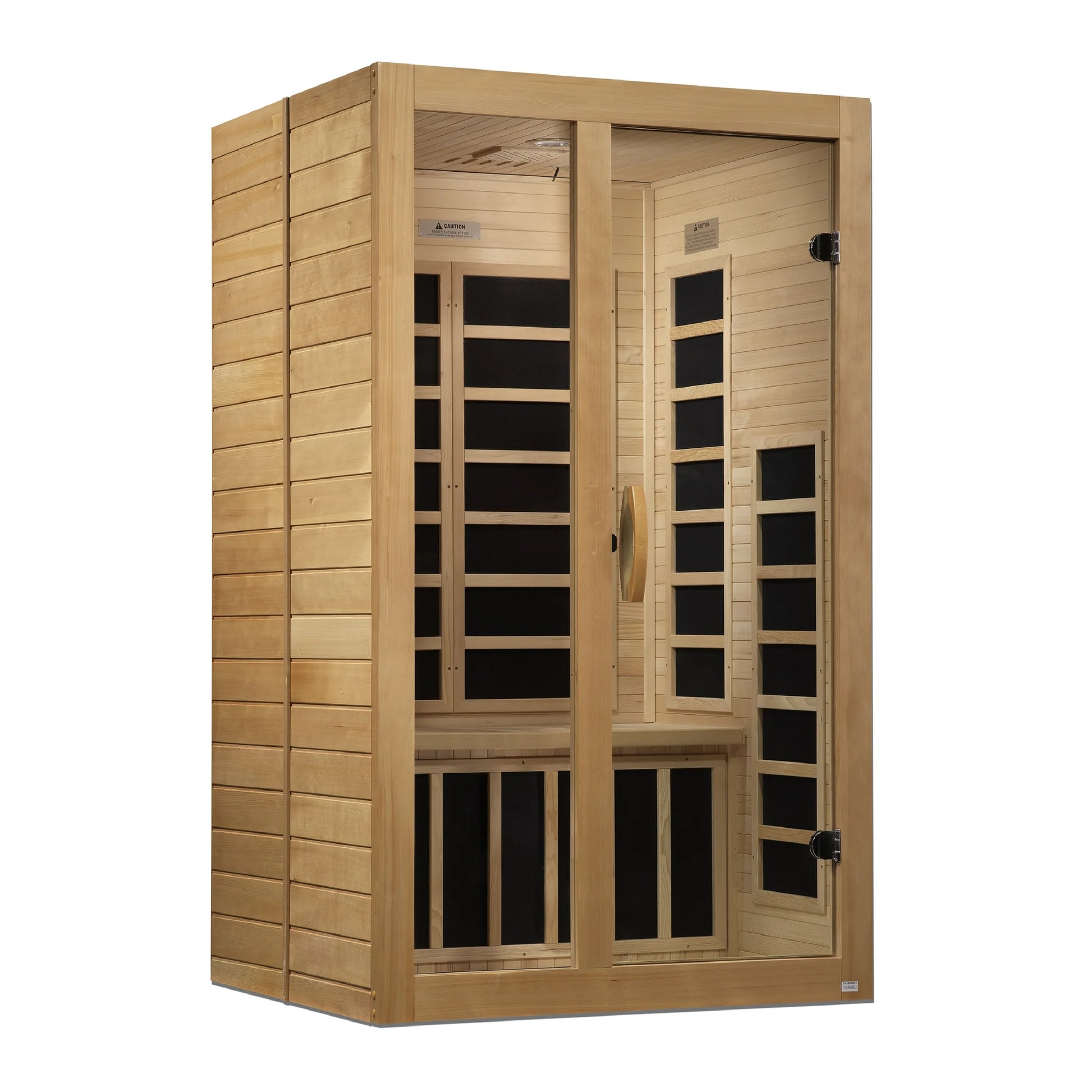 Front view 4 of the Dynamic Santiago 2-Person Low EMF FAR Infrared Sauna (DYN-6209-01) – low EMF infrared sauna