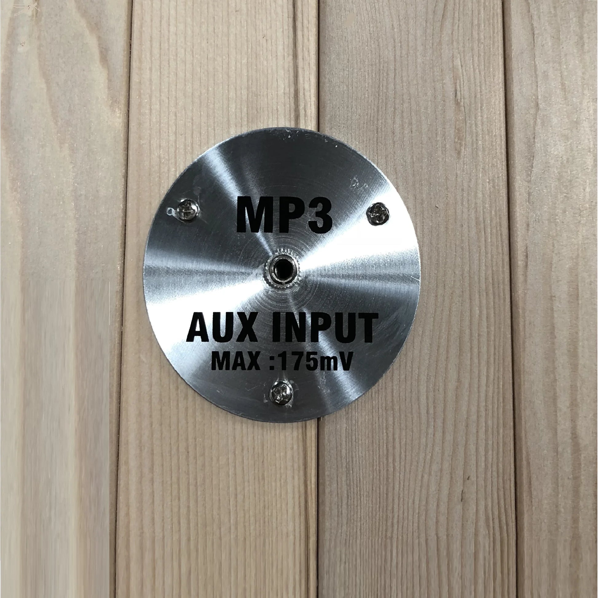 Mp3/aux audio connection of the Dynamic Santiago 2-Person Low EMF FAR Infrared Sauna (DYN-6209-01) – low EMF infrared sauna