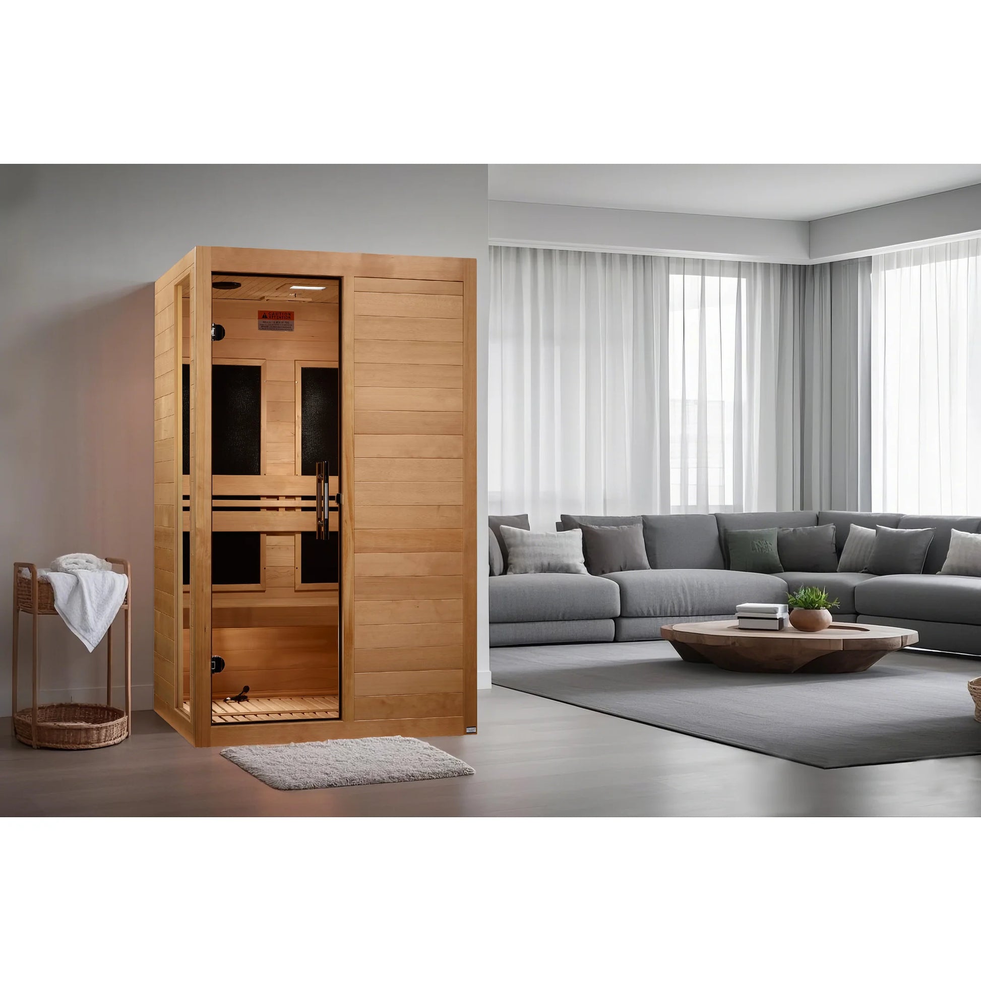 Front view 3 of the Dynamic Lucca 2-Person Low EMF FAR Infrared Sauna (DYN-6215-05) – low EMF infrared sauna