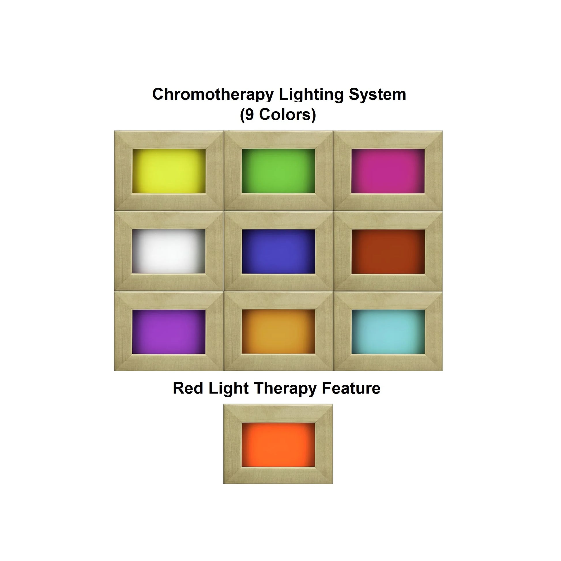 Chromotherapy color light therapy of the Dynamic Vittoria 2-Person Low EMF FAR Infrared Sauna (DYN-6220-01) – low EMF infrared sauna