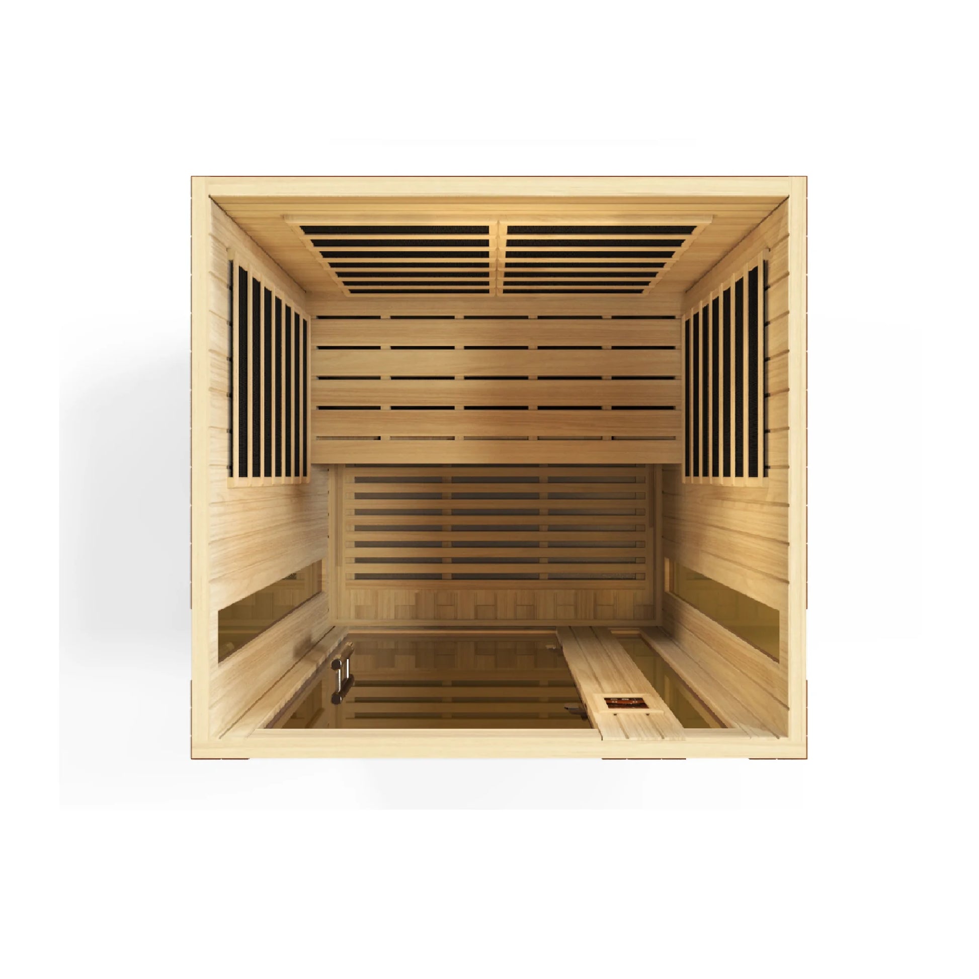 Front view 2 of the Dynamic Vittoria 2-Person Low EMF FAR Infrared Sauna (DYN-6220-01) – low EMF infrared sauna
