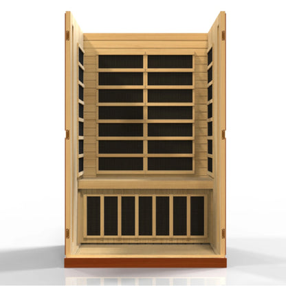 Front view 6 of the Dynamic Vittoria 2-Person Low EMF FAR Infrared Sauna (DYN-6220-01) – low EMF infrared sauna