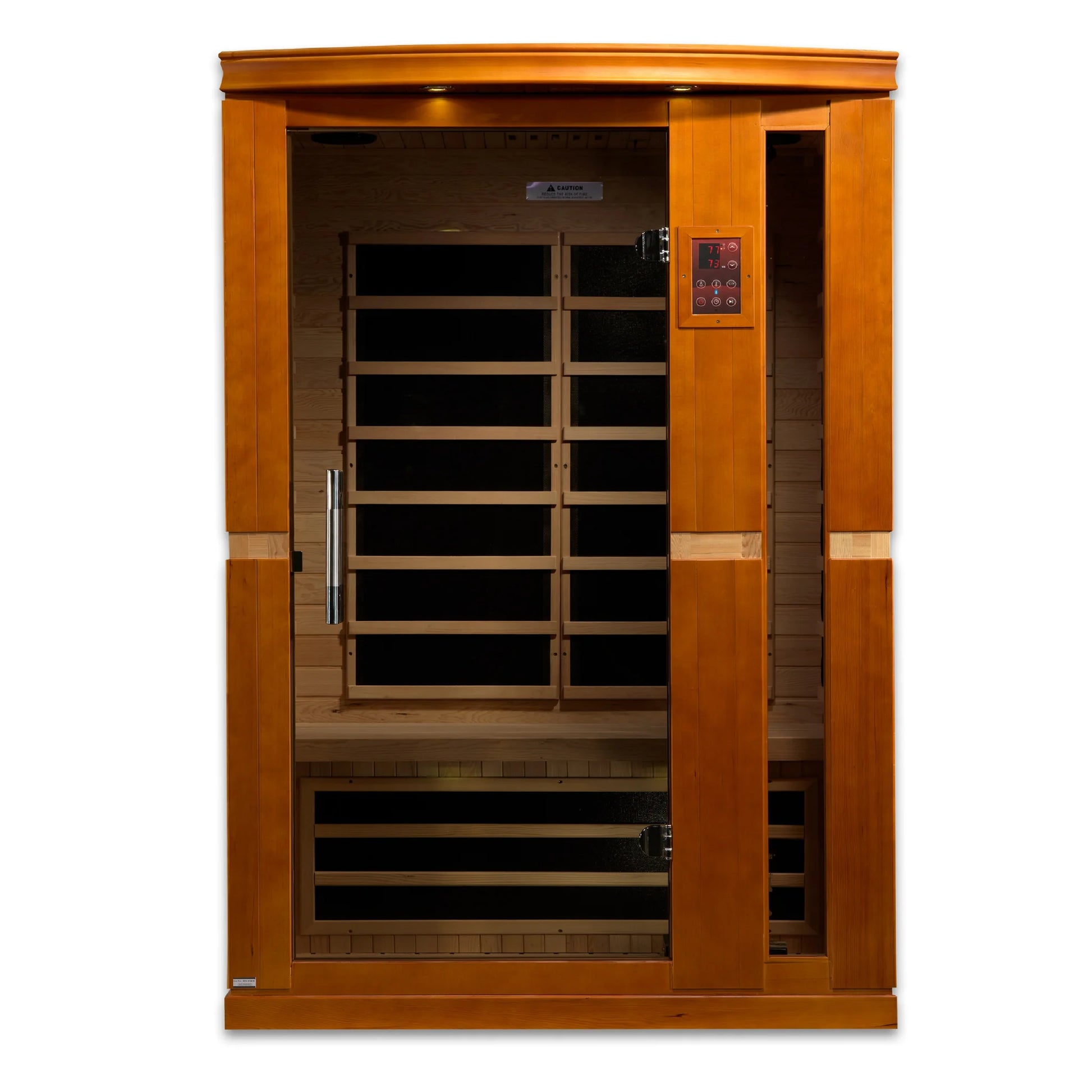 Front view of the Dynamic Vittoria 2-Person Low EMF FAR Infrared Sauna (DYN-6220-01) – low EMF infrared sauna