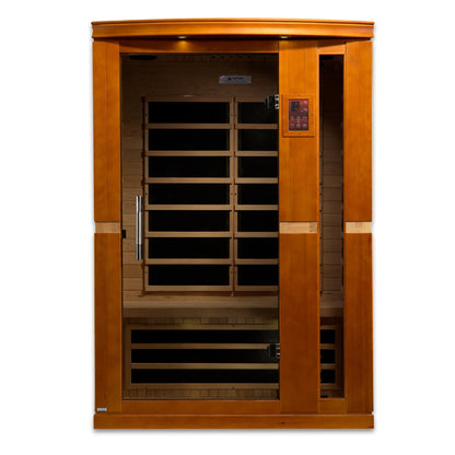 Front view of the Dynamic Vittoria 2-Person Low EMF FAR Infrared Sauna (DYN-6220-01) – low EMF infrared sauna