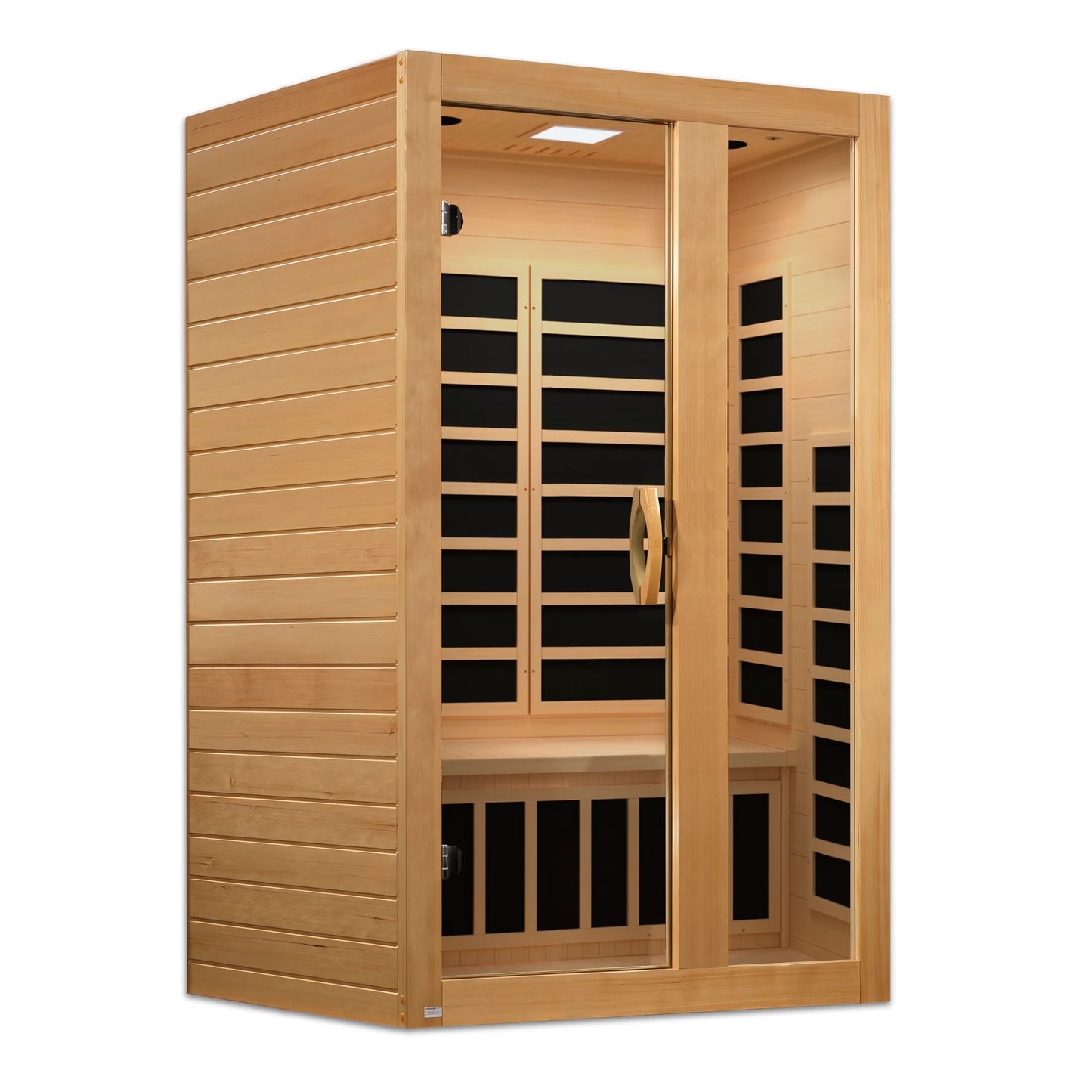 Front view 2 of the Dynamic Serena 2-Person Low EMF FAR Infrared Sauna (DYN-6229-01) – low EMF infrared sauna