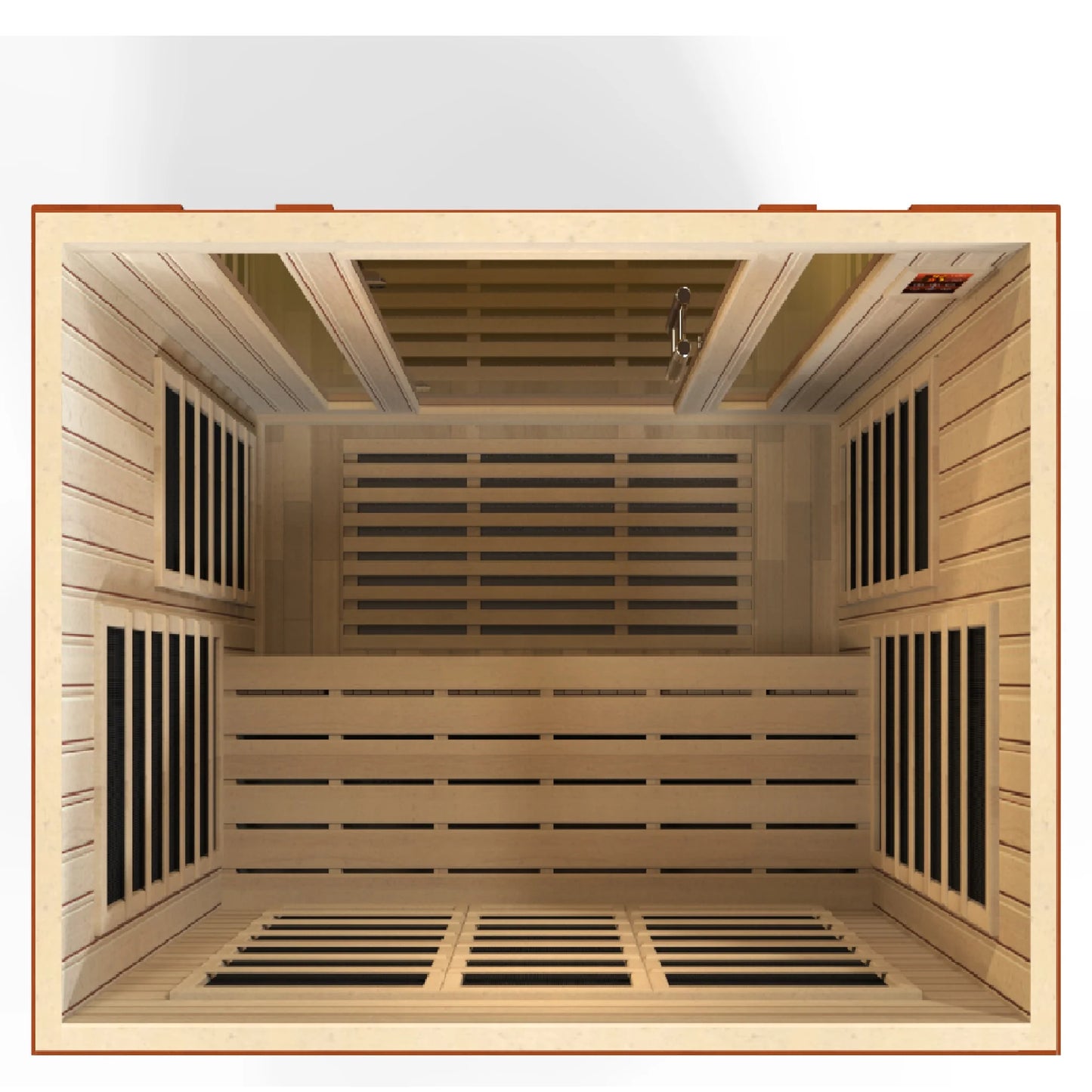 Detail view of the Dynamic Bellagio Elite 3-Person Ultra Low EMF FAR Infrared Sauna (DYN-6306-02 Elite) — infrared sauna