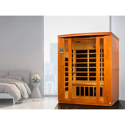 Side view of the Dynamic Bellagio 3-Person Low EMF FAR Infrared Sauna (DYN-6306-02) – low EMF infrared sauna