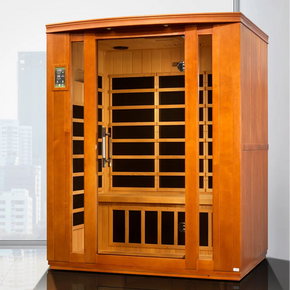Dynamic Bellagio Elite 3-Person Ultra Low EMF FAR Infrared Sauna | Canadian Hemlock