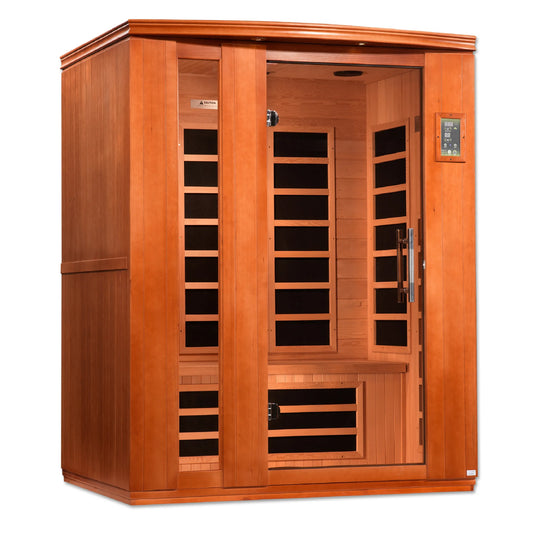 Front view 2 of the Dynamic Lugano 3-Person Low EMF FAR Infrared Sauna (DYN-6336-02) – low EMF infrared sauna