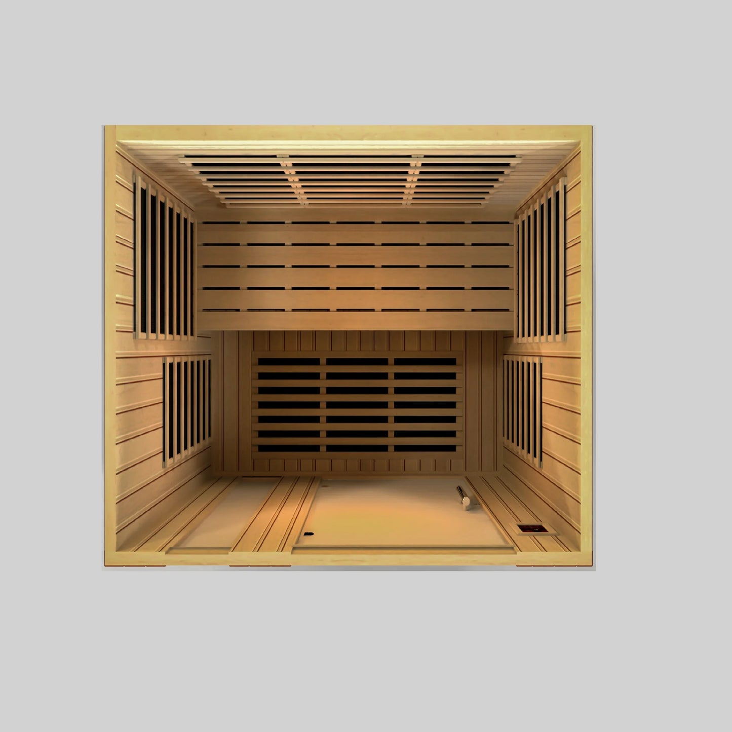 Front view 5 of the Dynamic Lugano 3-Person Low EMF FAR Infrared Sauna (DYN-6336-02) – low EMF infrared sauna