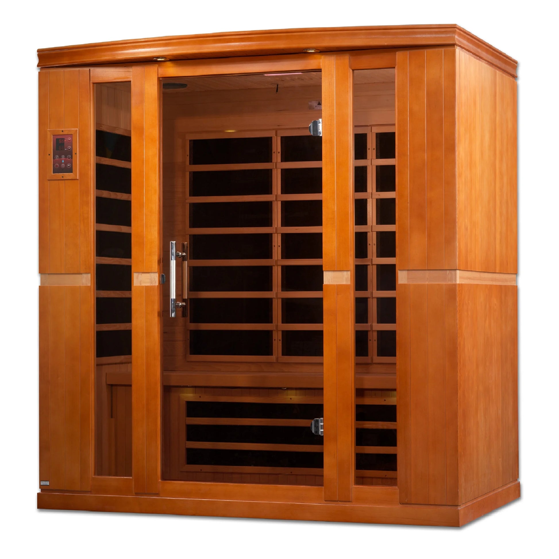Front view 2 of the Dynamic Bergamo 4-Person Low EMF FAR Infrared Sauna (DYN-6440-01) – low EMF infrared sauna