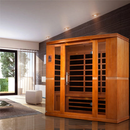Front view 6 of the Dynamic Bergamo 4-Person Low EMF FAR Infrared Sauna (DYN-6440-01) – low EMF infrared sauna