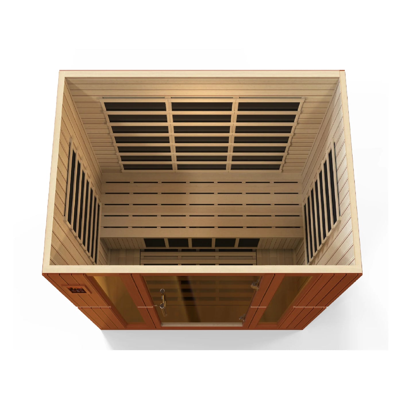 Front view 7 of the Dynamic Bergamo 4-Person Low EMF FAR Infrared Sauna (DYN-6440-01) – low EMF infrared sauna