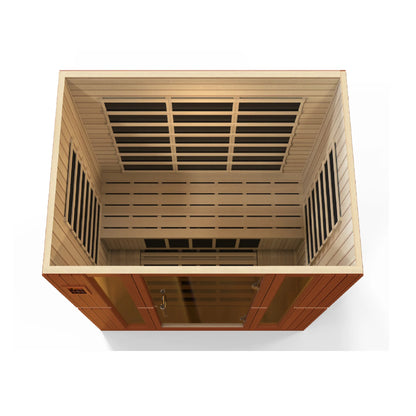 Front view 7 of the Dynamic Bergamo 4-Person Low EMF FAR Infrared Sauna (DYN-6440-01) – low EMF infrared sauna