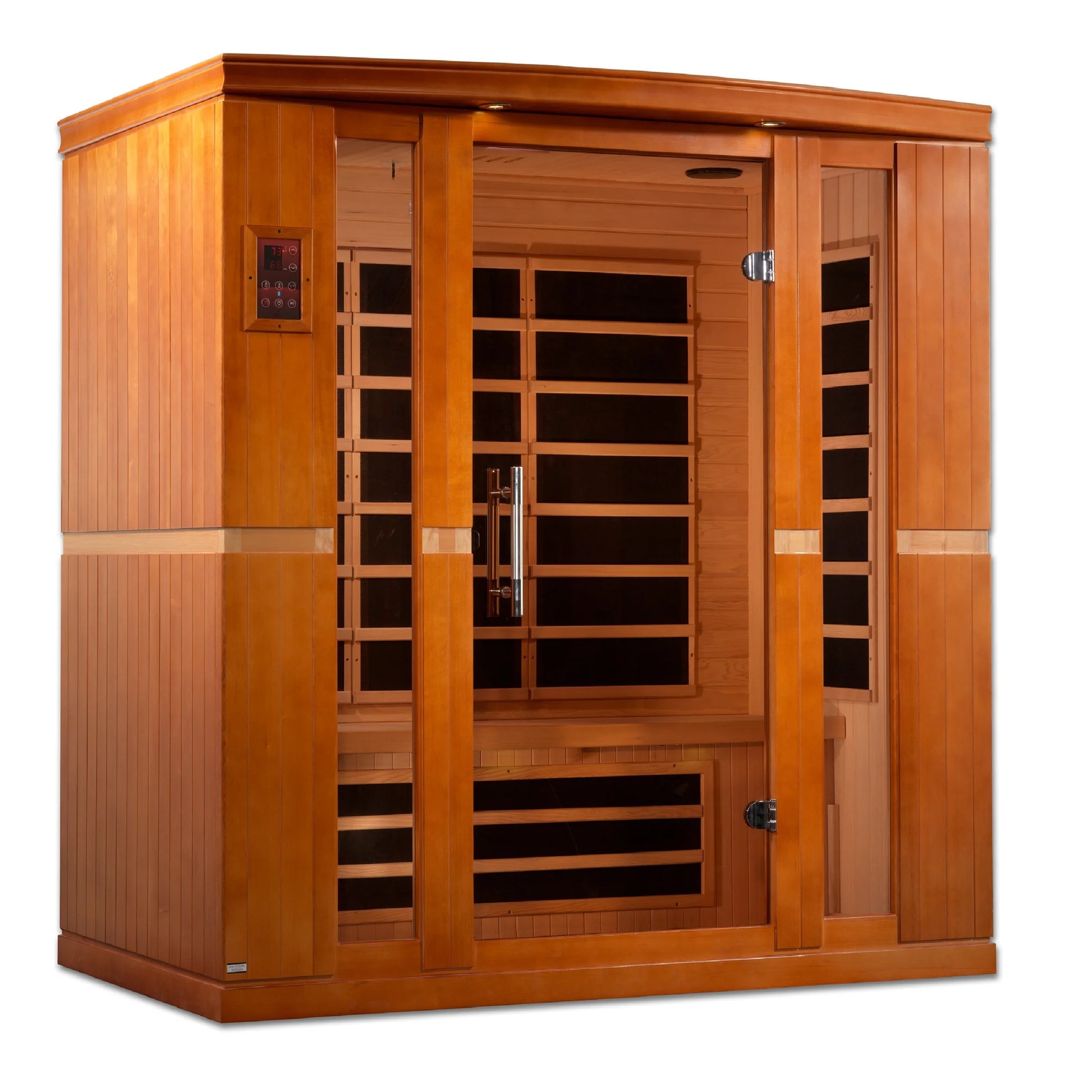 Front view of the Dynamic Bergamo 4-Person Low EMF FAR Infrared Sauna (DYN-6440-01) – low EMF infrared sauna