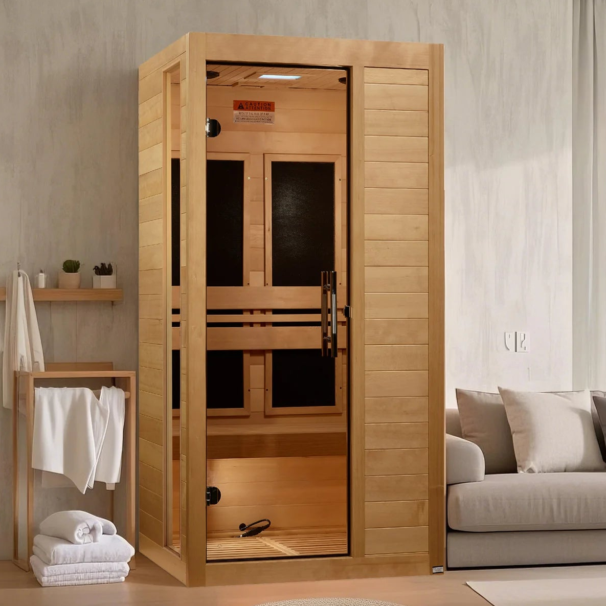 Dynamic Veneto Elite 1-2-Person Ultra Low EMF FAR Infrared Sauna | Canadian Hemlock