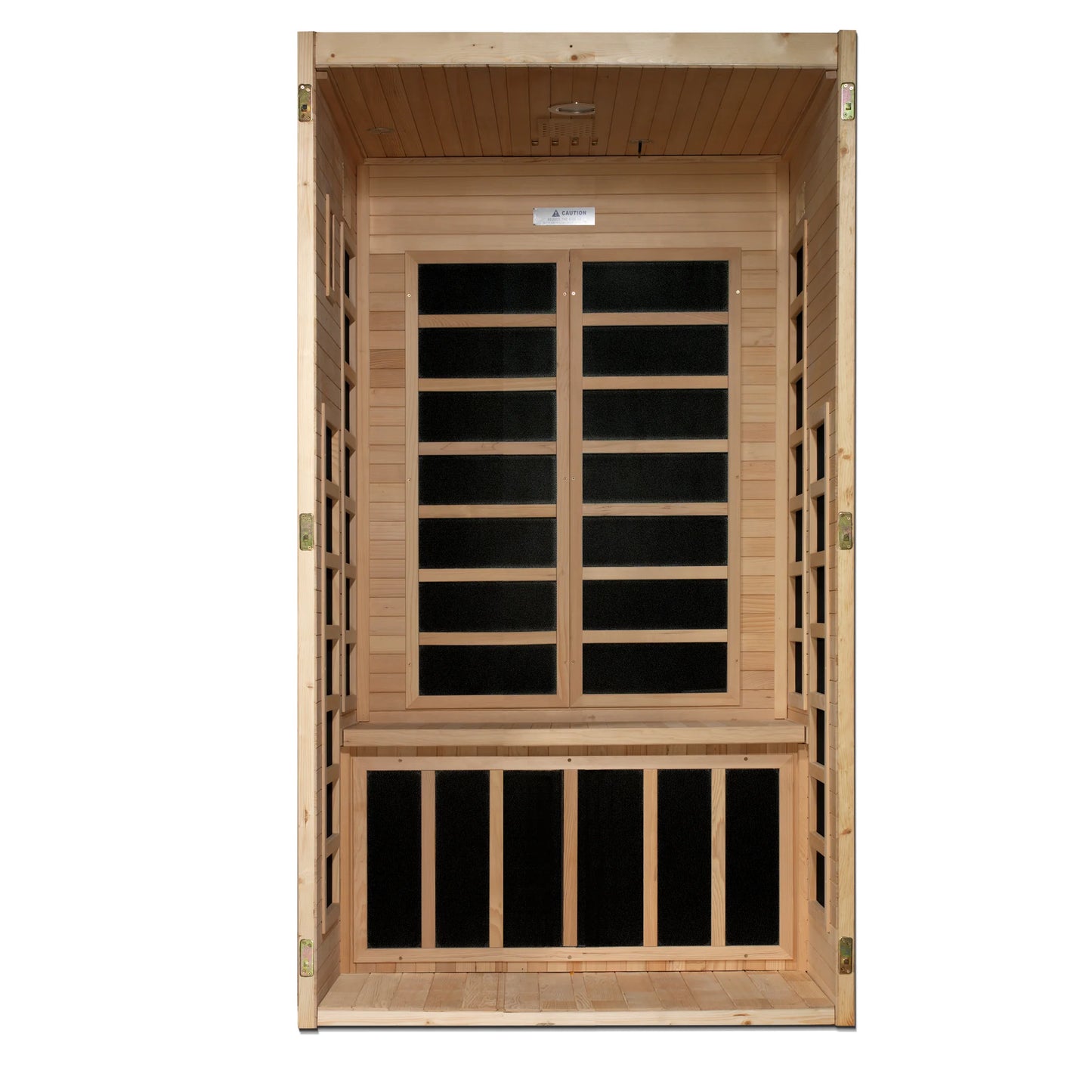Front view 2 of the Dynamic Gracia Elite 1-2-Person Ultra Low EMF FAR Infrared Sauna (DYN-6119-01 Elite) – ultra low EMF infrared sauna