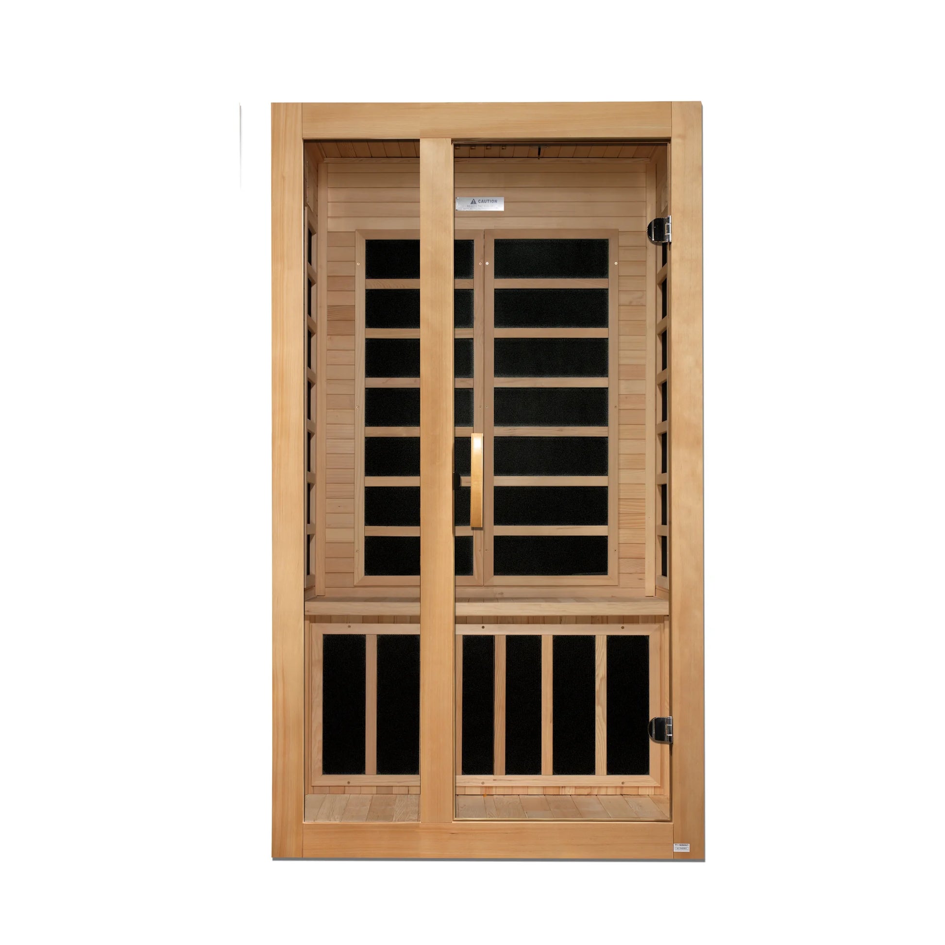 Front view of the Dynamic Gracia Elite 1-2-Person Ultra Low EMF FAR Infrared Sauna (DYN-6119-01 Elite) – ultra low EMF infrared sauna