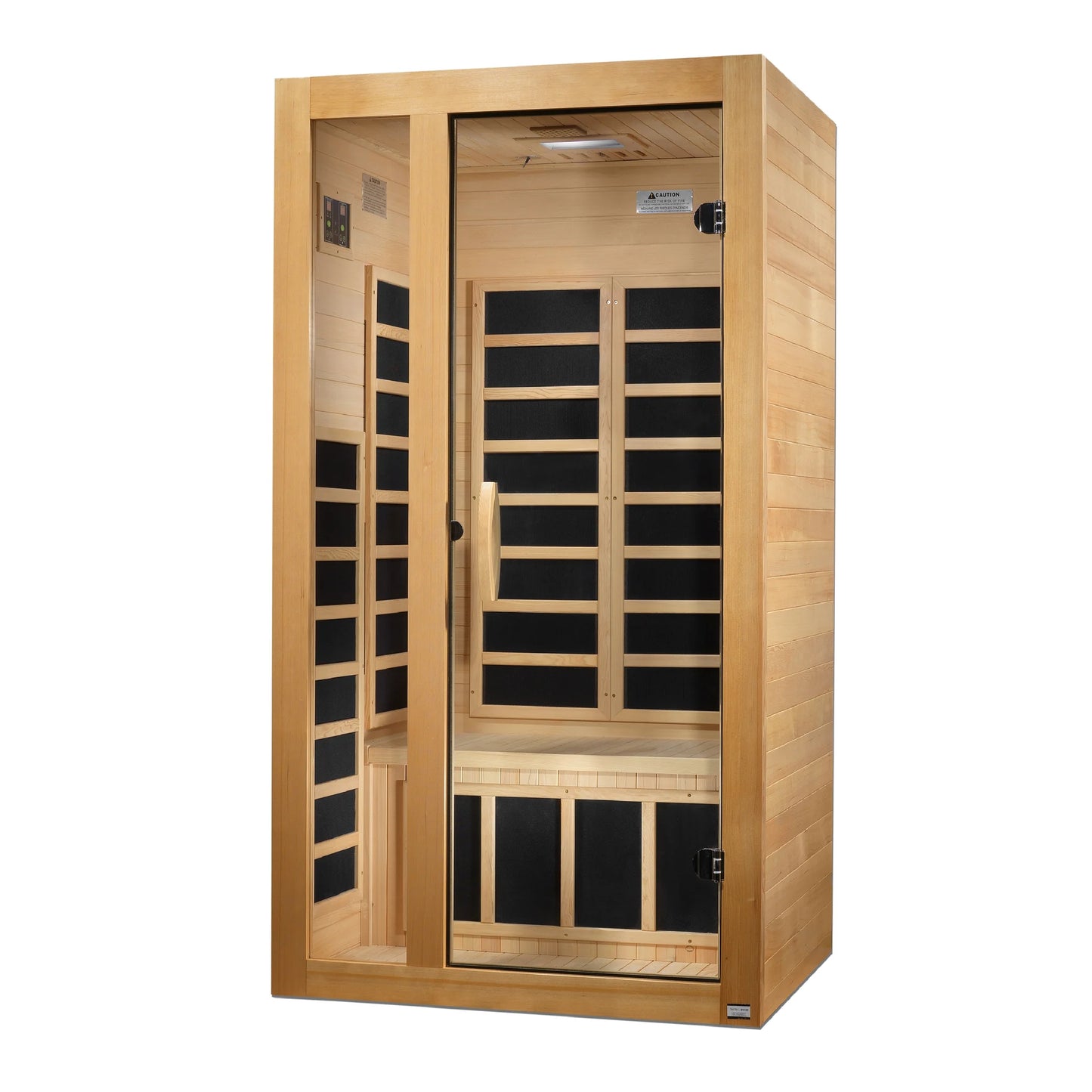 Front view 2 of the Dynamic Gracia Elite 1-2-Person Ultra Low EMF FAR Infrared Sauna (DYN-6119-01 Elite) – ultra low EMF infrared sauna